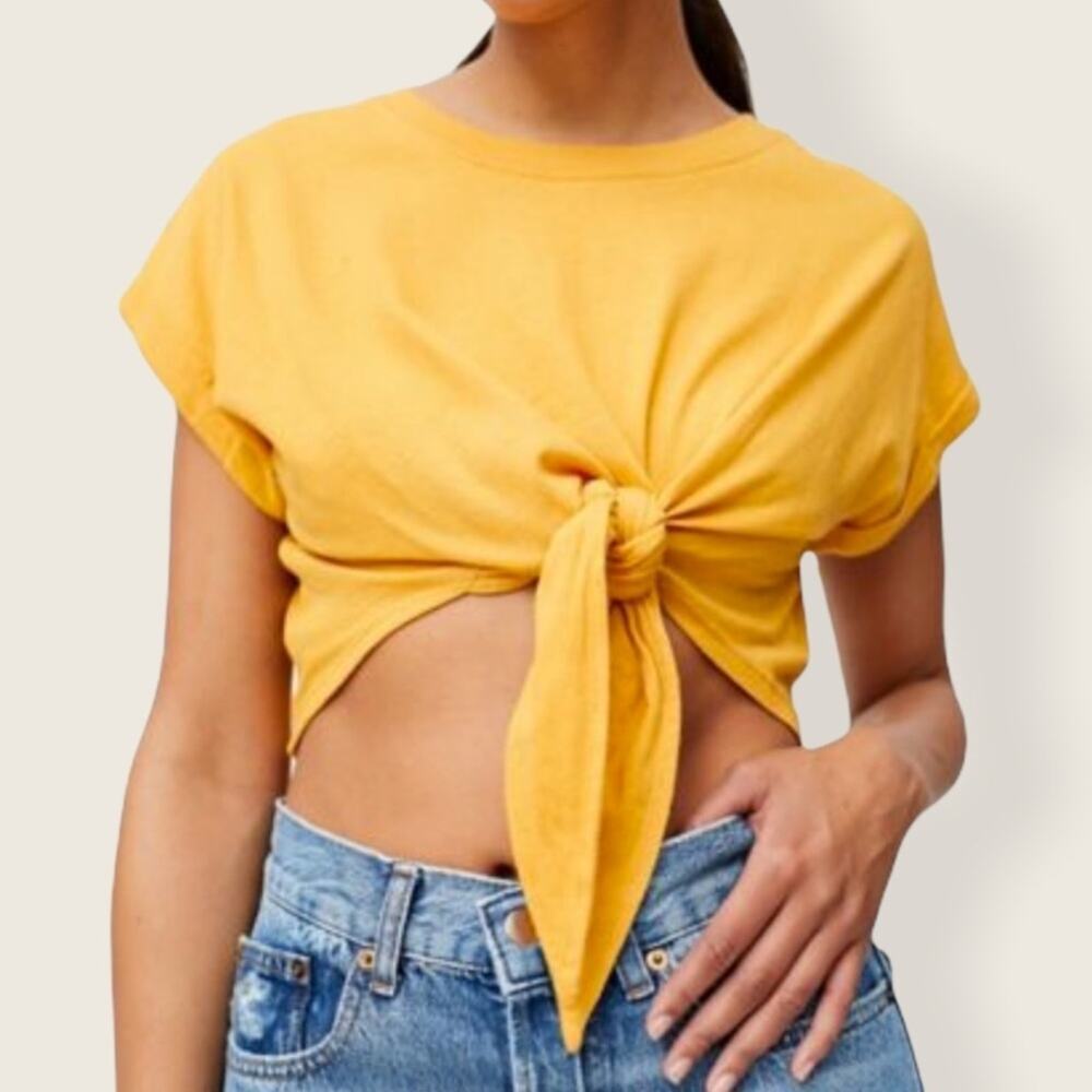 NWT | Urban Outfitters BDG | Chris Tie-Front Tee | Yellow | Médium